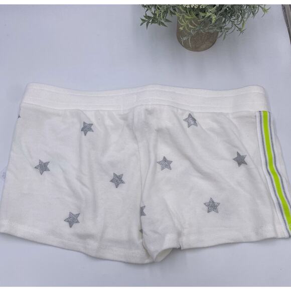 PJ Salvage White Pajama Shorts Intimates Silver Stars and Neon Sides Sz M - Picture 2 of 10